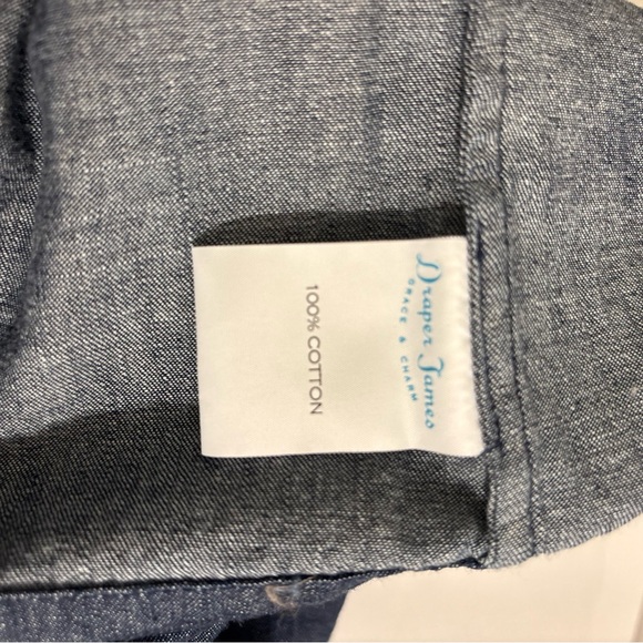 Draper James Dark Blue Denim Chambray 3/4 Bell Sleeves Shift Dress Size 8 NWT - Picture 8 of 10